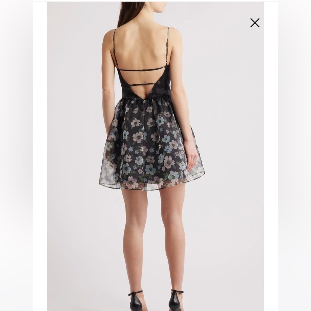 NWT Lulus Isabel Floral Print Organza Minidress - Picture 2 of 7